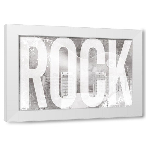 Grungy Rock White Modern Wood Framed Art Print by Masey St. Studios
