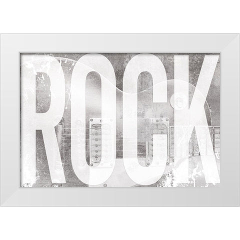 Grungy Rock White Modern Wood Framed Art Print by Masey St. Studios