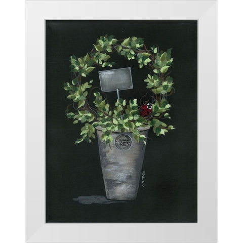 Good Luck Topiary White Modern Wood Framed Art Print by Norkus, Julie