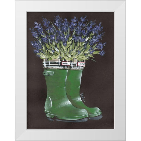 Rain, Rain Lavender White Modern Wood Framed Art Print by Norkus, Julie