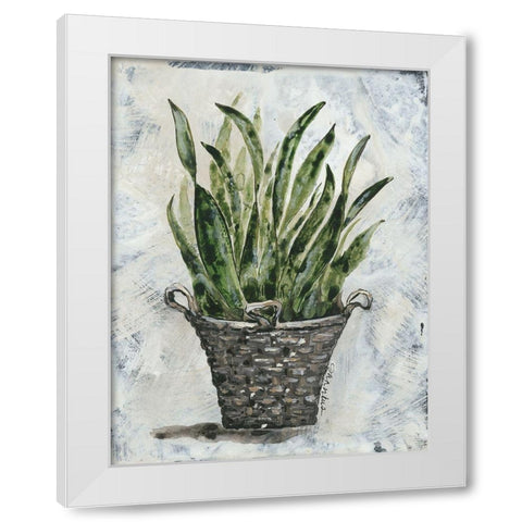 Snake Basket White Modern Wood Framed Art Print by Norkus, Julie