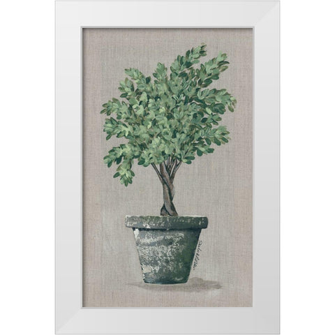 Asymmetrical Topiary White Modern Wood Framed Art Print by Norkus, Julie
