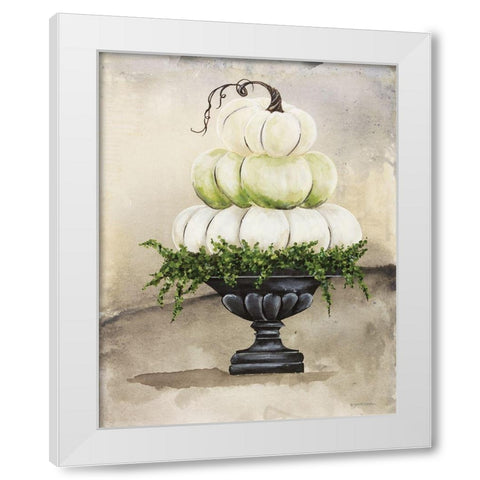 Triple Pumpkin Urn White Modern Wood Framed Art Print by Norkus, Julie
