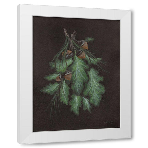 Oak and Acorn White Modern Wood Framed Art Print by Norkus, Julie