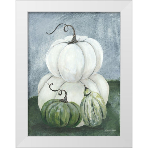 Sunny Day Pumpkins I White Modern Wood Framed Art Print by Norkus, Julie