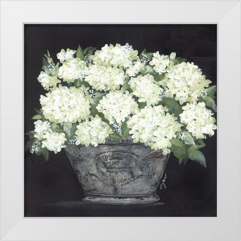 Snowball Hydrangea Pail White Modern Wood Framed Art Print by Norkus, Julie