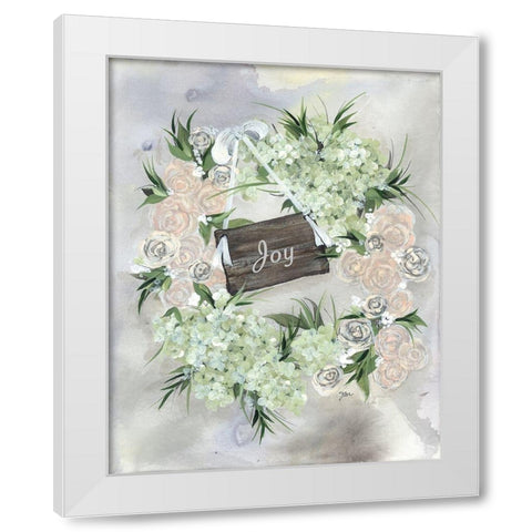 Hydrangea Wreath Pale Pink White Modern Wood Framed Art Print by Norkus, Julie