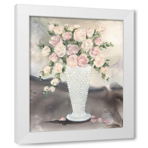 Hobnail Roses White Modern Wood Framed Art Print by Norkus, Julie