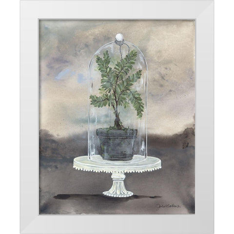 Cloche Fern White Modern Wood Framed Art Print by Norkus, Julie
