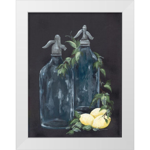 Seltzer Bottle with Lemons White Modern Wood Framed Art Print by Norkus, Julie