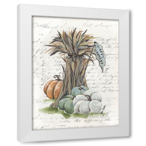 Happy Harvest Corn Stalk White Modern Wood Framed Art Print by Norkus, Julie