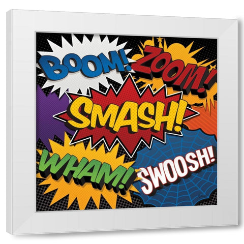 Smash! White Modern Wood Framed Art Print by Rader, Lauren