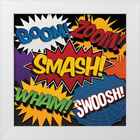 Smash! White Modern Wood Framed Art Print by Rader, Lauren