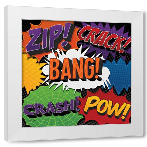 Bang! White Modern Wood Framed Art Print by Rader, Lauren
