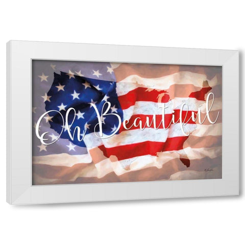 Oh Beautiful White Modern Wood Framed Art Print by Rader, Lauren