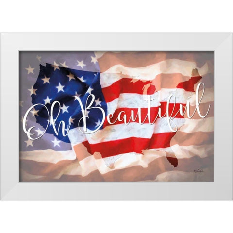 Oh Beautiful White Modern Wood Framed Art Print by Rader, Lauren