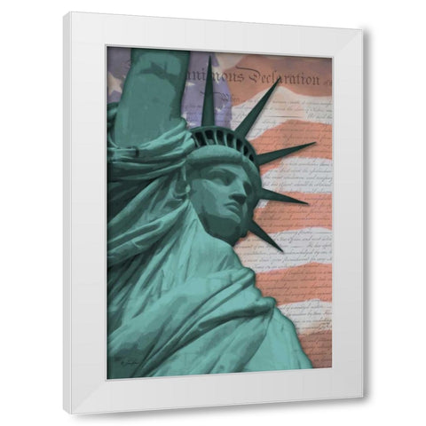 Lady Liberty White Modern Wood Framed Art Print by Rader, Lauren