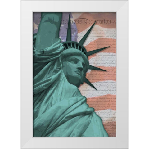 Lady Liberty White Modern Wood Framed Art Print by Rader, Lauren