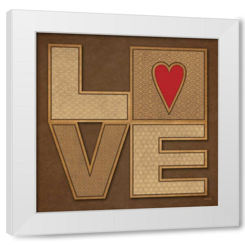Love White Modern Wood Framed Art Print by Rader, Lauren