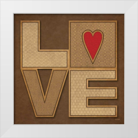 Love White Modern Wood Framed Art Print by Rader, Lauren