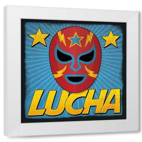 Lucha White Modern Wood Framed Art Print by Rader, Lauren