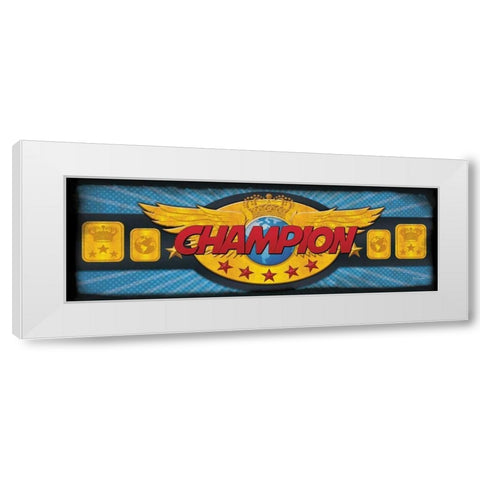 Champion White Modern Wood Framed Art Print by Rader, Lauren