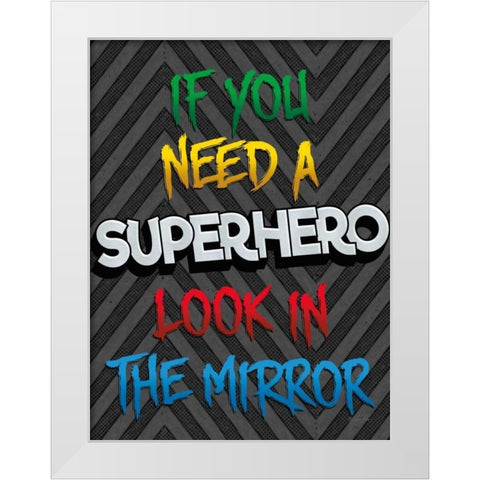 Look in the Mirror White Modern Wood Framed Art Print by Rader, Lauren