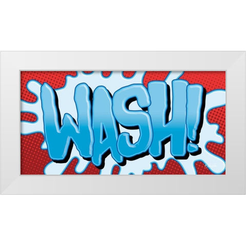 Superhero Wash! White Modern Wood Framed Art Print by Rader, Lauren