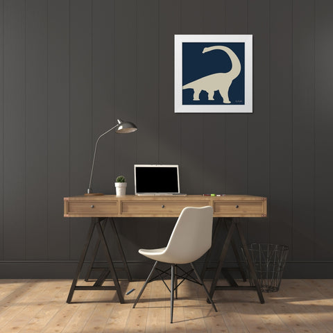 Dino II    White Modern Wood Framed Art Print by Rader, Lauren