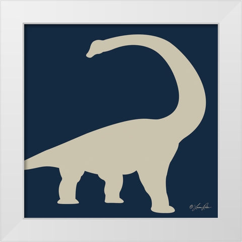 Dino II    White Modern Wood Framed Art Print by Rader, Lauren