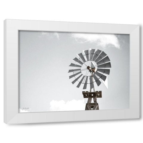 Windmill    White Modern Wood Framed Art Print by Rader, Lauren