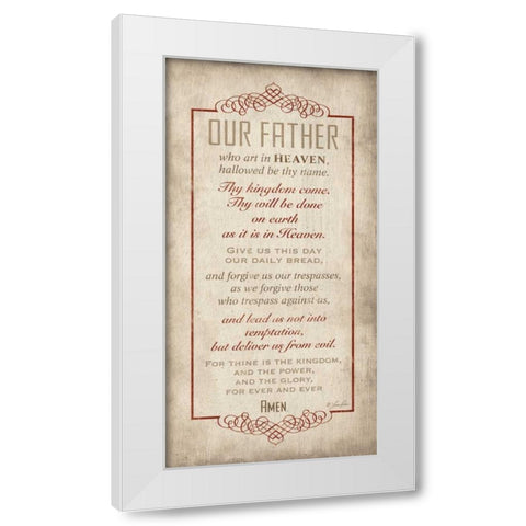 Our Father White Modern Wood Framed Art Print by Rader, Lauren