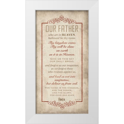 Our Father White Modern Wood Framed Art Print by Rader, Lauren