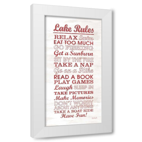 Lake Rules White Modern Wood Framed Art Print by Rader, Lauren
