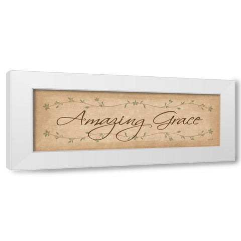 Amazing Grace White Modern Wood Framed Art Print by Rader, Lauren