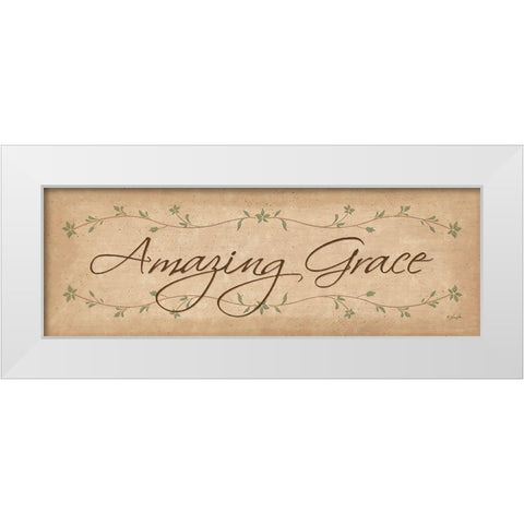 Amazing Grace White Modern Wood Framed Art Print by Rader, Lauren