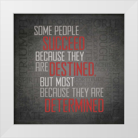 Determined White Modern Wood Framed Art Print by Rader, Lauren