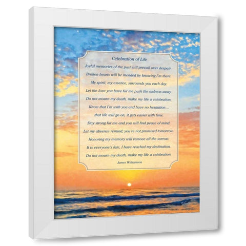 Celebration of Life White Modern Wood Framed Art Print by Rader, Lauren