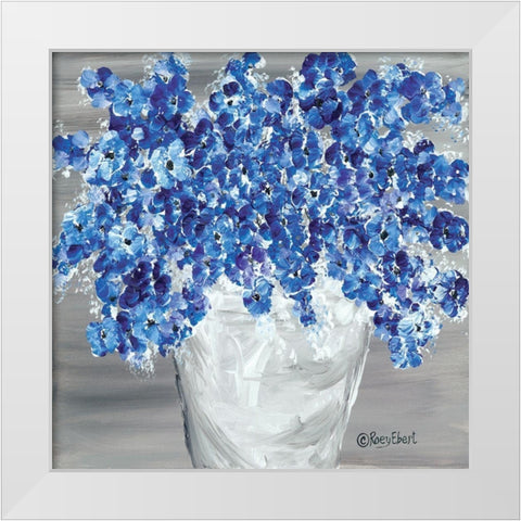 Blooming Blues White Modern Wood Framed Art Print by Ebert, Roey
