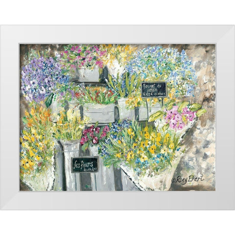 The French Flower Market White Modern Wood Framed Art Print by Ebert, Roey