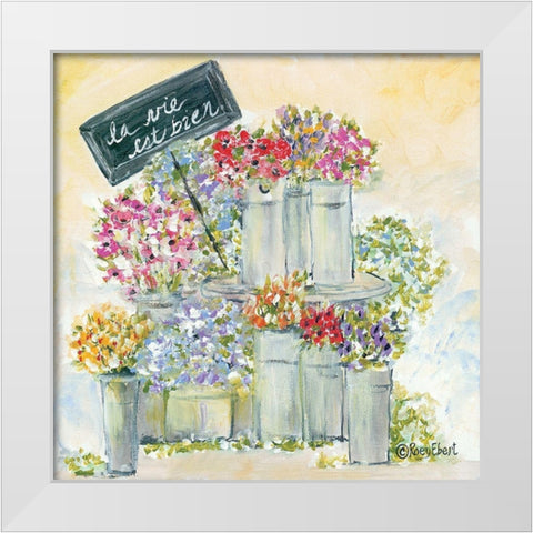 Life is Good White Modern Wood Framed Art Print by Ebert, Roey