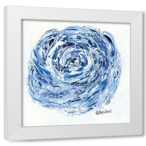 Blue Rose White Modern Wood Framed Art Print by Ebert, Roey