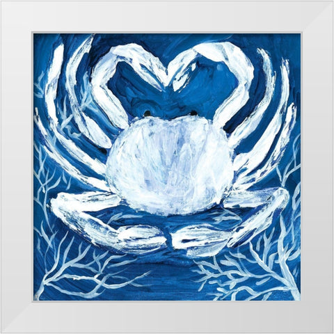 Midnight Ghost Crab White Modern Wood Framed Art Print by Ebert, Roey