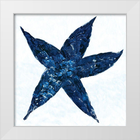 Midnight Starfish White Modern Wood Framed Art Print by Ebert, Roey