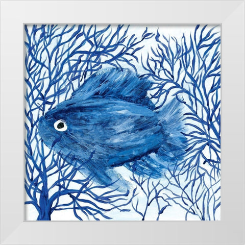 Peek-A-Boo White Modern Wood Framed Art Print by Ebert, Roey