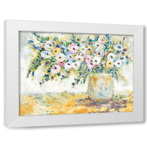 Bowlful of Roses White Modern Wood Framed Art Print by Ebert, Roey
