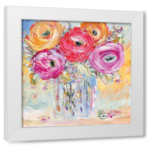 Burst of Bloom White Modern Wood Framed Art Print by Ebert, Roey