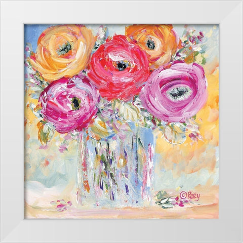Burst of Bloom White Modern Wood Framed Art Print by Ebert, Roey