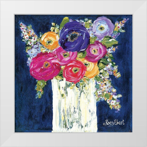 True Blue White Modern Wood Framed Art Print by Ebert, Roey