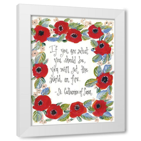 World on Fire St. Catherine White Modern Wood Framed Art Print by Ebert, Roey